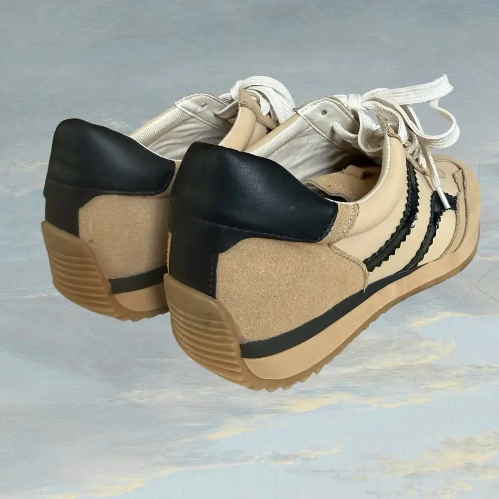 Dolce Vita‎ Eaton NEW Sneaker Sz 9.5/9 runs small Womens Black Tan Lace Up $160